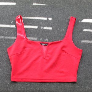 Red Cropped Tank Top